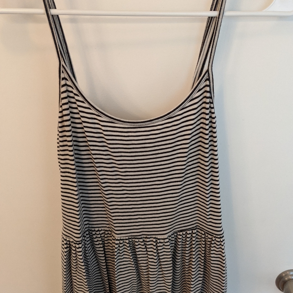 Black and white striped tunic/dress